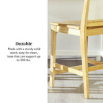 Solid Wood Counter Stool with Rattan Back Insert, Set of 2 Living Room Walker Edison  Thumbnail