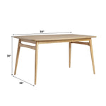 Mid-Century Modern 59" Wood Tapered Legs Dining Table Dining / Kitchen Walker Edison  Thumbnail