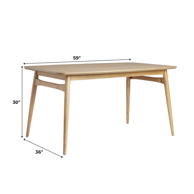 Mid-Century Modern 59" Wood Tapered Legs Dining Table Dining / Kitchen Walker Edison 