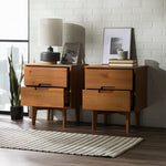 Sloane Mid Century Modern Solid Wood Nightstand Bedroom Walker Edison  Thumbnail