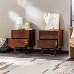 Sloane Mid Century Modern Solid Wood Nightstand Bedroom Walker Edison  Thumbnail