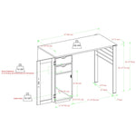Jared 42" Storage Desk with Chalkboard Door Desks Walker Edison  Thumbnail