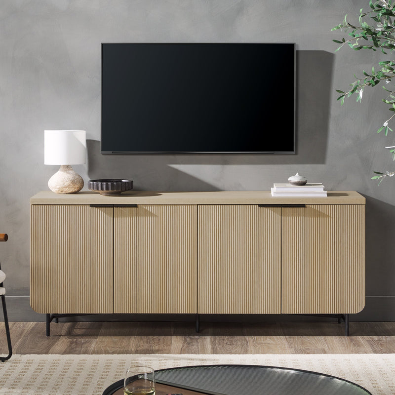Scandinavian Console | Scandinavian Accent Cabinet | Scandinavian Sideboard | Scandinavian TV Stand | Sideboard | Buffet | Reeded Scandinavian Sideboard Accent Cabinet | Walker Edison