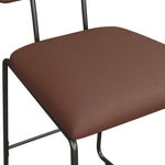 Modern 2-Piece Faux Leather Metal and Wood Counter Stool Set Dining / Kitchen Walker Edison  Thumbnail