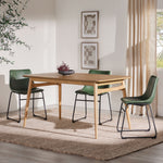 Mid-Century Modern 59" Wood Tapered Legs Dining Table Dining / Kitchen Walker Edison English Ash  Thumbnail