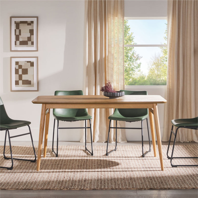 Mid-Century Modern 59" Wood Tapered Legs Dining Table Dining / Kitchen Walker Edison 