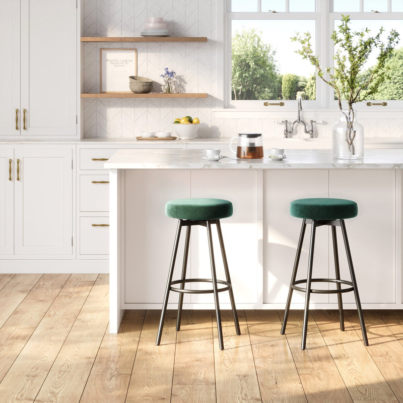 Twyla 2-Piece Glam Swivel-Seat Barstool Set Living Room Walker Edison 