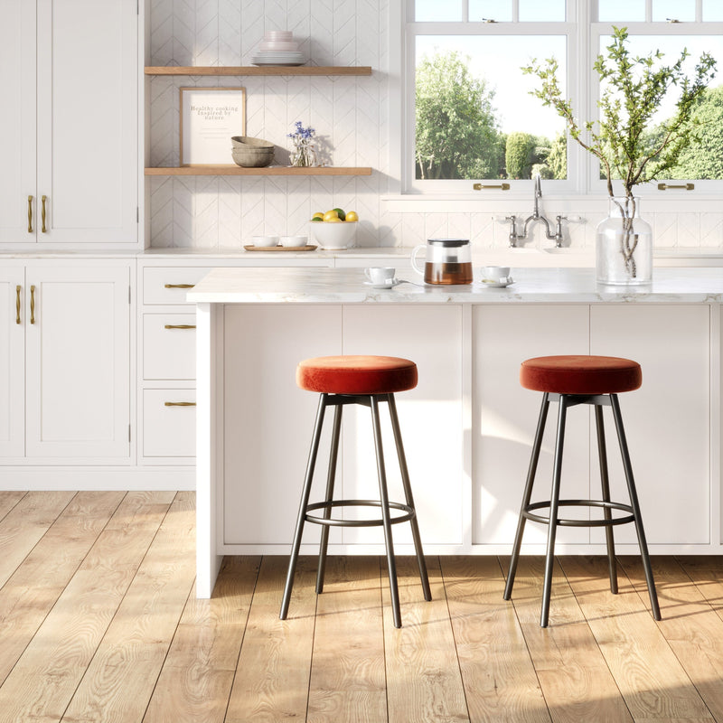 Twyla 2-Piece Glam Swivel-Seat Barstool Set Living Room Walker Edison 