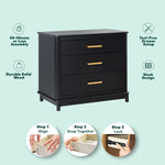 Annette Contemporary 3-Drawer Wood Nightstand Thumbnail