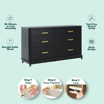 Annette Contemporary 6-Drawer Wood Dresser Thumbnail