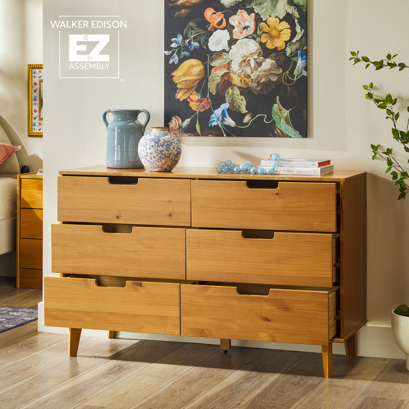 Sloane 6 Drawer Solid Wood Dresser with Cut-Out Handles
