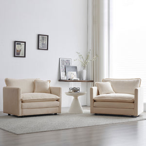 Walker Edison | Chenille Cloud Accent Chair Set