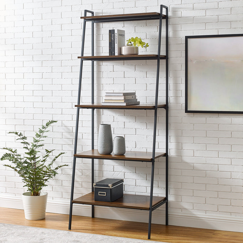 72" Metal & Wood Ladder Shelf Walker Edison 