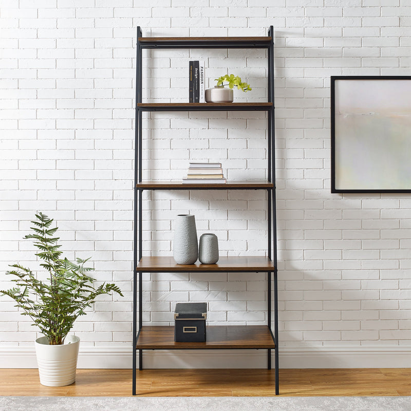 72" Metal & Wood Ladder Shelf Walker Edison 