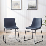 18" Faux Leather Dining Chair 2 pack Dining Room Walker Edison  Thumbnail