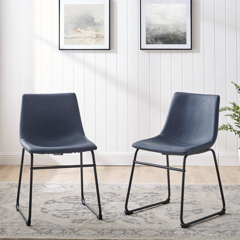 18" Faux Leather Dining Chair 2 pack Dining Room Walker Edison 