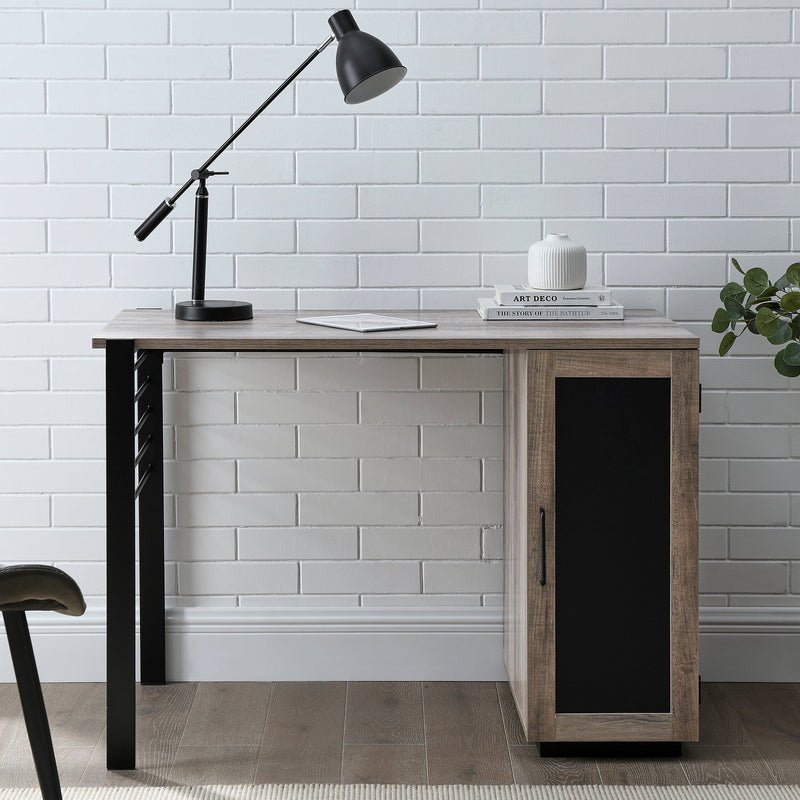 Jared 42" Storage Desk with Chalkboard Door Desks Walker Edison Grey Wash 