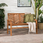 Vincent Patio Wood Loveseat Bench Patio Walker Edison Brown  Thumbnail