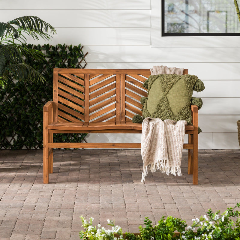Vincent Patio Wood Loveseat Bench Patio Walker Edison 