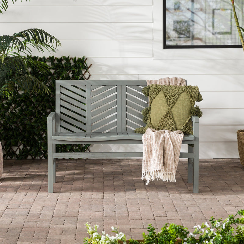 Vincent Patio Wood Loveseat Bench Patio Walker Edison 
