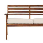 Mid-Century Modern Acacia Outdoor Slat-Back Loveseat Living Room Walker Edison  Thumbnail