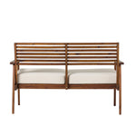 Mid-Century Modern Acacia Outdoor Slat-Back Loveseat Living Room Walker Edison  Thumbnail